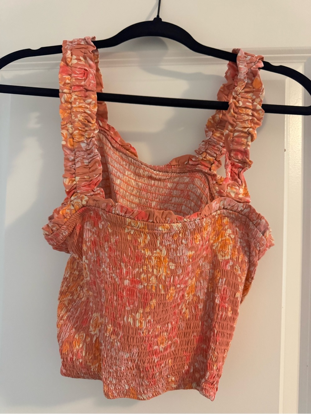 Two Piece Smocked Ruffle Crop Top and skirt